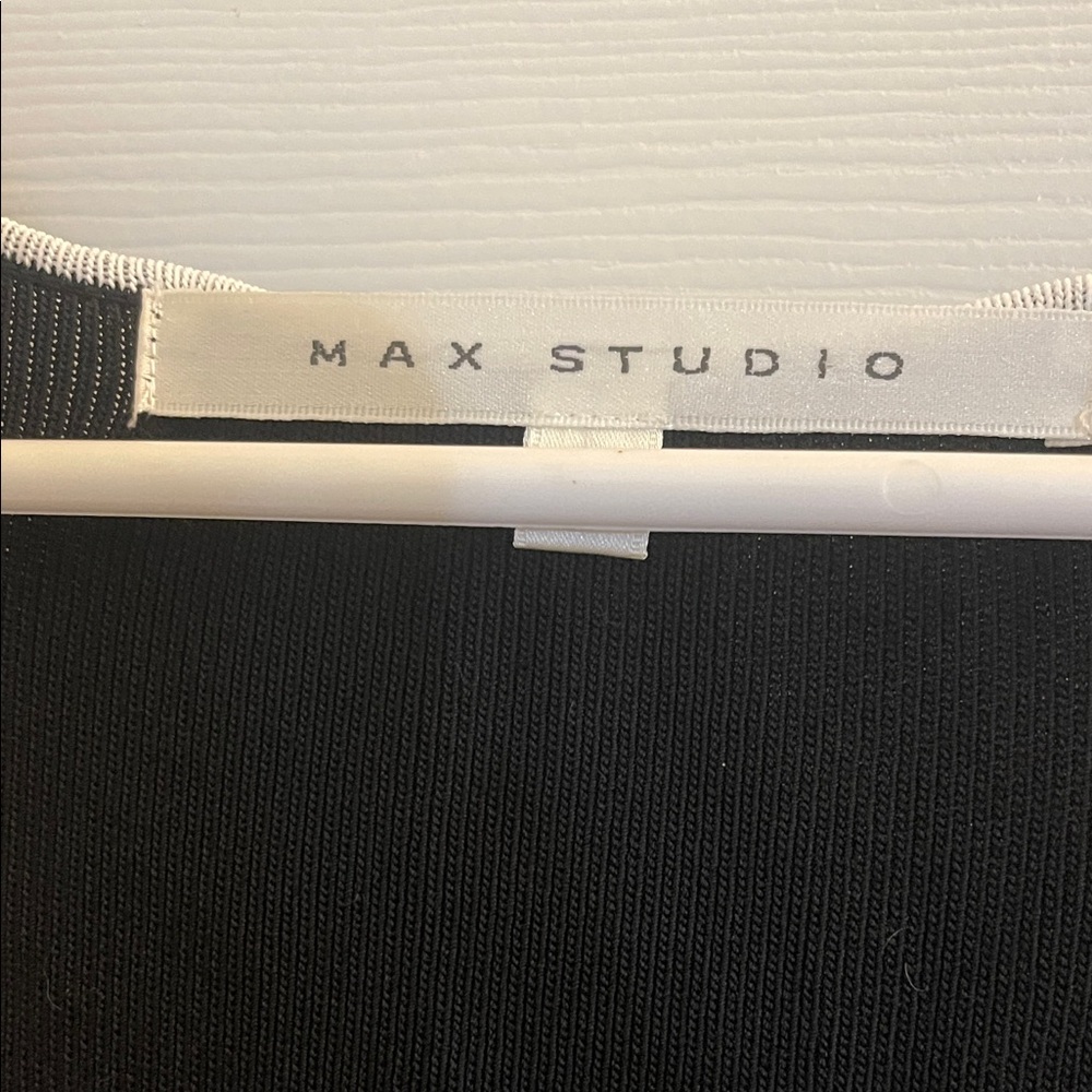 Max Studio Elegant Black Midi Dress with White Trim - Picture 2 of 10